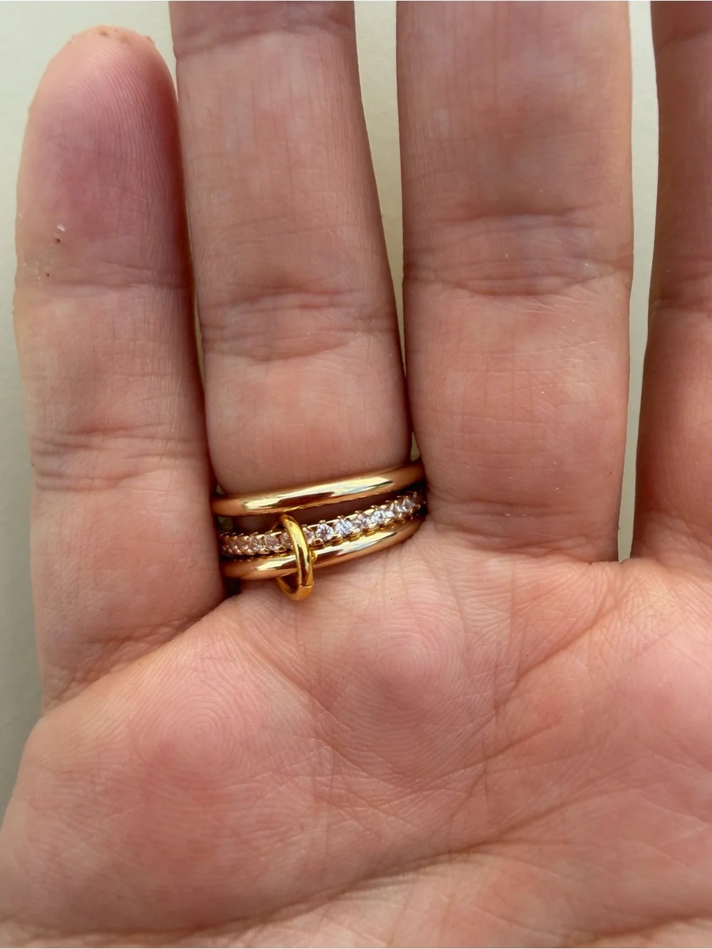 ✨ Gold Knot Stackable Ring with Pavé Accents - 18k gold plating & Zircon